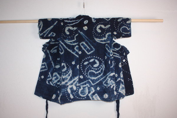 Japanese Indigo dye shibori Baby boro kimono meiji