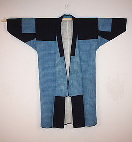 Meiji indigo dye sashiko noragi of Aomori Prefecture
