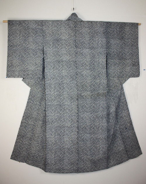 Meiji Indigo dye katazome thick cotton kimono