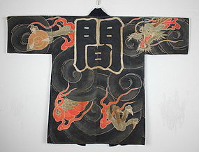 Edo tsutsugaki Fireman shirushi hanten coat hand-spun