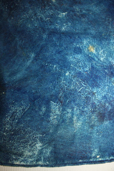 Edo Folk art boro Leather haori of the indigo dye rare