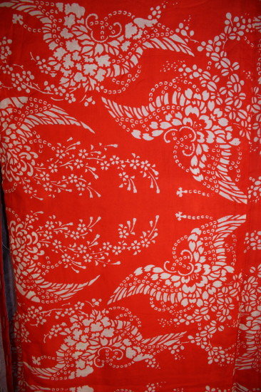 Meiji beni-itajime silk hagoromo jyuban kimono textile