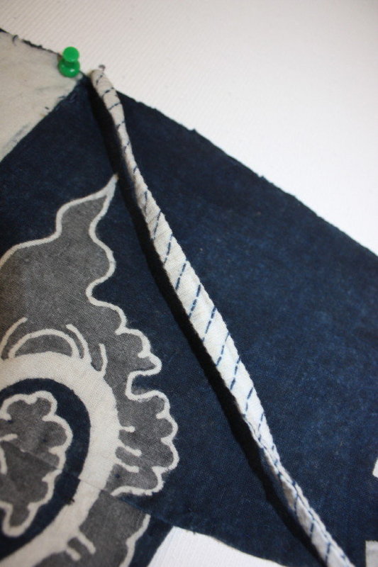 Thick hand-spun otton tsutsugaki Horse cover of the Edo