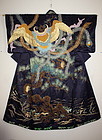 Dramatic Hagoromo Motif kabuki Uchikake kimono edo