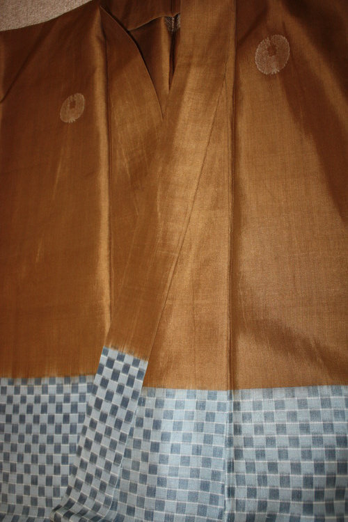 Edo Noshime hira-ori silk-kasuri samurai kimono textile