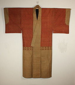 Edo Safflower dyeing sarasa somewake-kimono textile