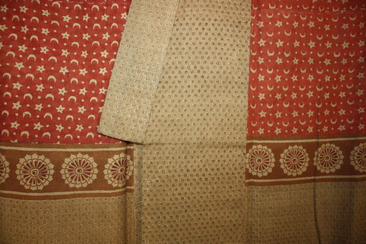 Edo Safflower dyeing sarasa somewake-kimono textile