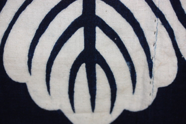 Edo Indigo dye cotton tsutsugaki furoshiki textile