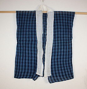 Meiji Indigo dye cotton mojiri-ori asehajiki textile
