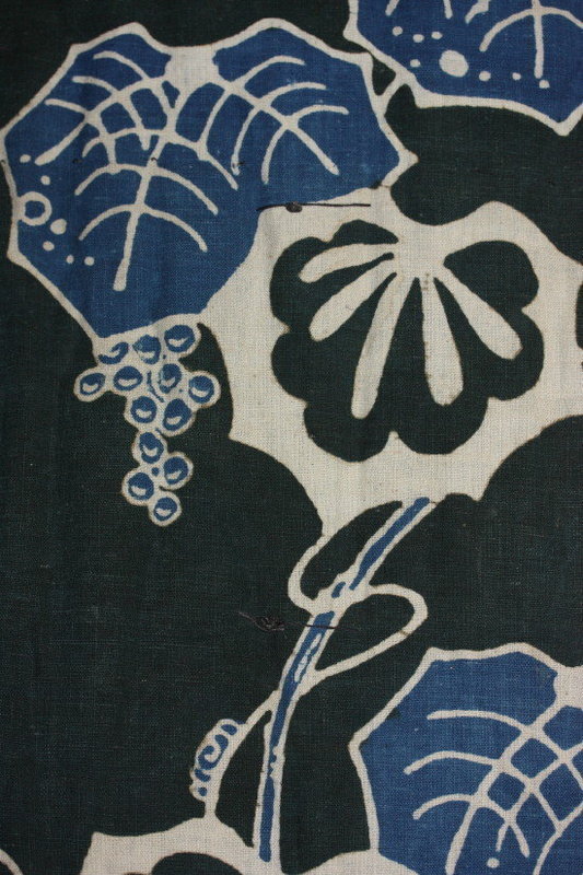 Edo era japanese tsutsugaki cotton yogi textile