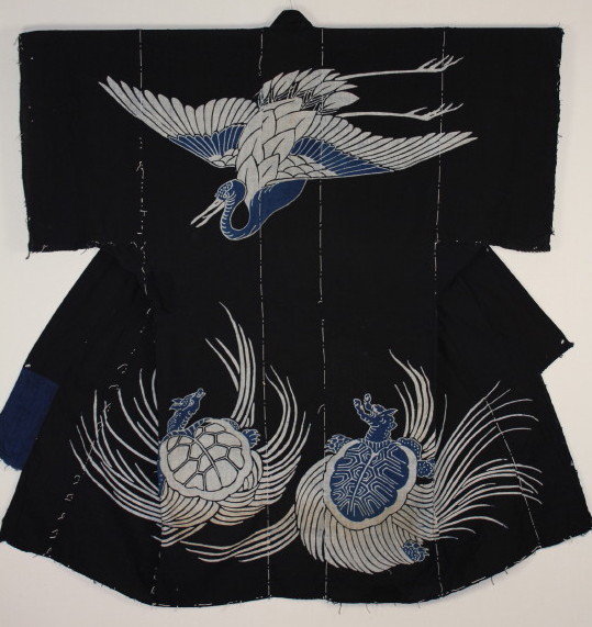 Edo era japanese tsutsugaki cotton yogi textile