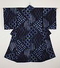 Edo Indig Asamai-Shibori Cotton Thick Hand-spun Kimono