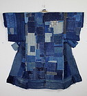 Amazing Edo Boro Patched Sashiko-stitch Indigo Cotton