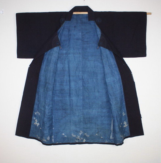 Indigo dye & tsutsugak jyofu samurai dotyugi long coat
