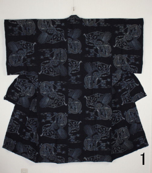 Meiji period Indigo cotton Yogi Yokote-Kasuri UrashimaTaro Akita