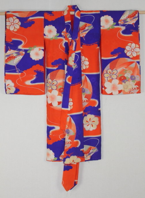 Taisho Katazome Yuzen Silk Girl Kimono Ball Spinning top
