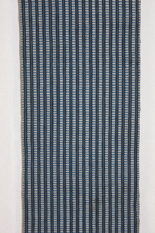Edo Indigo Cotton Koyori-Paper Shonai-Obi Stripe Thick.
