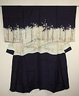 Japanese antique silk Elegant formal katsugi-kimono Meiji