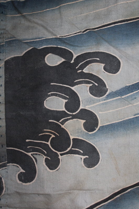 Meiji Tsutsugaki Kagura-screen Hand-spun Cotton Rare Big size screen