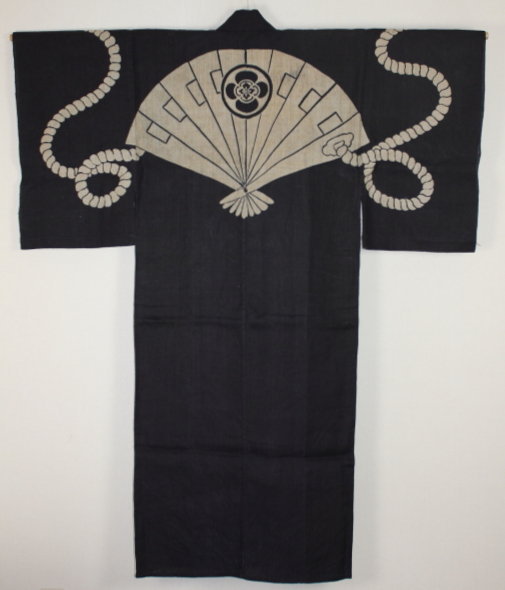 Edo Indigo Tsutsugaki Hemp Hand-spun Rikushakukanban-kimono thick
