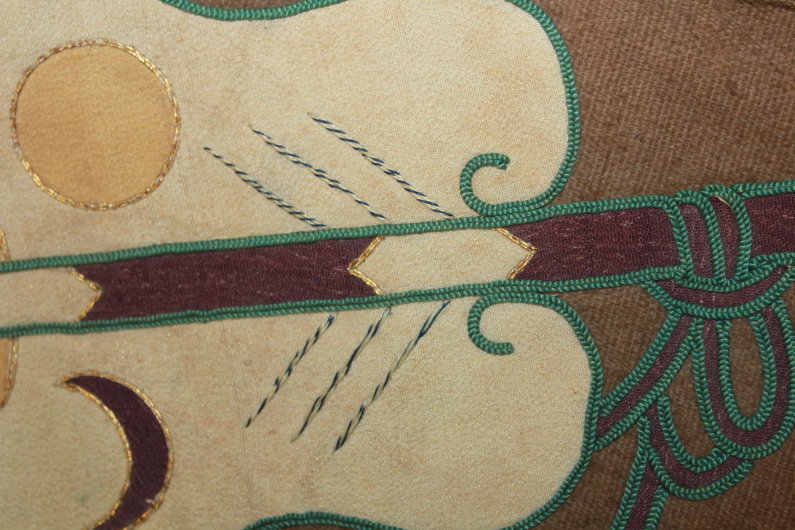Edo Samurai breastplate Cotton Silk Applique Gunbai pattern.