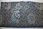 Japanese antique Edo Period indigo dye brown cotton katazom fabric