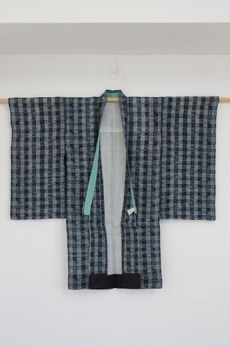 Japanese antique Child  Edo Hemp.Indigo dye Kasuri. Echigo-jyofu