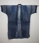 Japanese antique Tattered boro noragi indigo dyed hemp