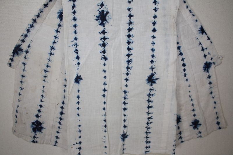 Japanese antique indigo dye shibori (Tie-dye)cotton child kimono