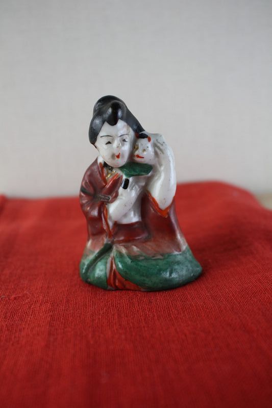 Japanese antique  porcelain doll calligraphy tool suiteki  figurine