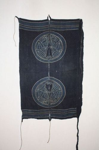 Japanese antique boro tsutsugaki umakake hemp textile in edo