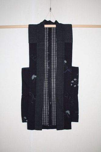 Antique Textile Excellent shibori (Tie-dye)& sashiko stitch  Farmer's