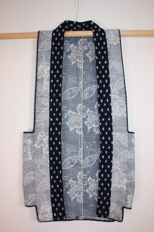 Japanese antique  sashiko hanten (vest) indigo dye Hirosaki meiji era