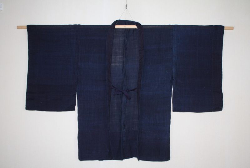 Japanese antique A rare indigo dye Ramie( choma ) haori edo