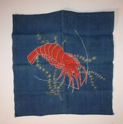 Japanese Antique very rare textile hemp furoshiki meij era