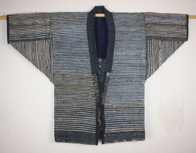japanese antique very rare Paper and sakiori noragi textile