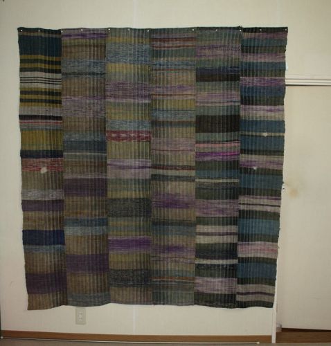 Japanese antique sakiori textile,bed cover or big Rug