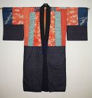 Japanese antique edo period  originals silk yosegire katazome kimono