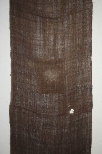 japanese antique boro patched of dark brown hemp Mosquito net fabric