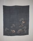 Japanese antique Tsutsugaki Ramie Furosiki painted in yuzen dye