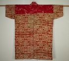 Japanese antique nature Safflower dyeing itajime silk & katazome wool