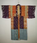 Japanese antique silk yosegire kimono textile