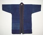 Japanese antique bigboro  sashiko noragi of  indigo dye cotton