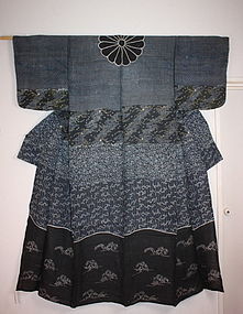 Japanese edo hemp dangawari gosyo- katsugi kimono