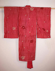 Rare Museum item hemp tie-dyeing shibori Child kimono