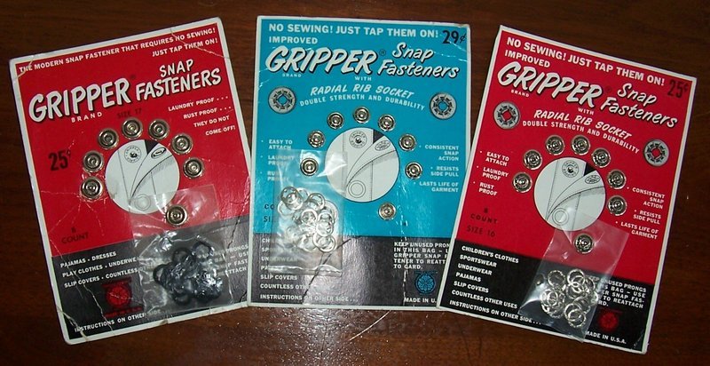 Vintage New Gripper Snap Fasteners