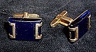 Blue Lucite Cuff Links