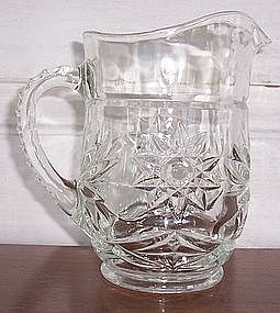 Small Clear Prescut Glass Juice / Syrup n/ Milk Pitcher