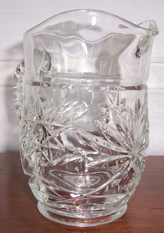 Small Clear Prescut Glass Juice / Syrup n/ Milk Pitcher
