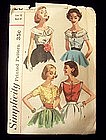 1950's Simplicity Blouse Pattern Size 12